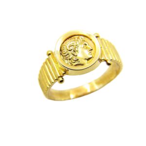 Ριγέ σχέδιο Χρυσό Ανδρικό Δαχτυλίδι 14Κ Αλέξανδρος