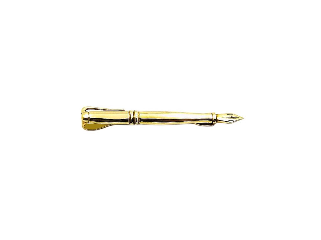 Χρυσό Clip Γραβάτας 14Κ σε σχήμα πένας